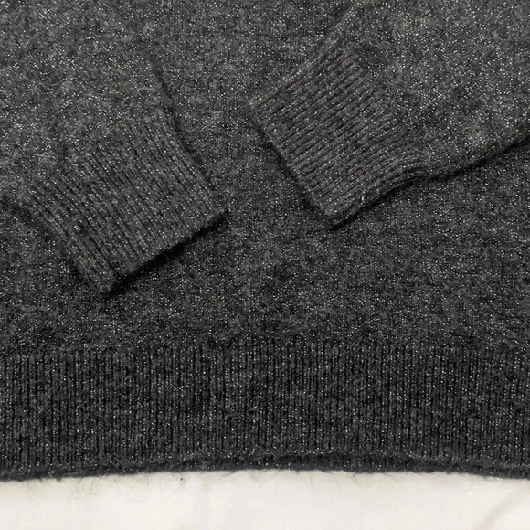 Banana Republic Fluffy Metallic Crewneck Sweater, Color Dark Charcoal Size XS - Picture 7 of 11